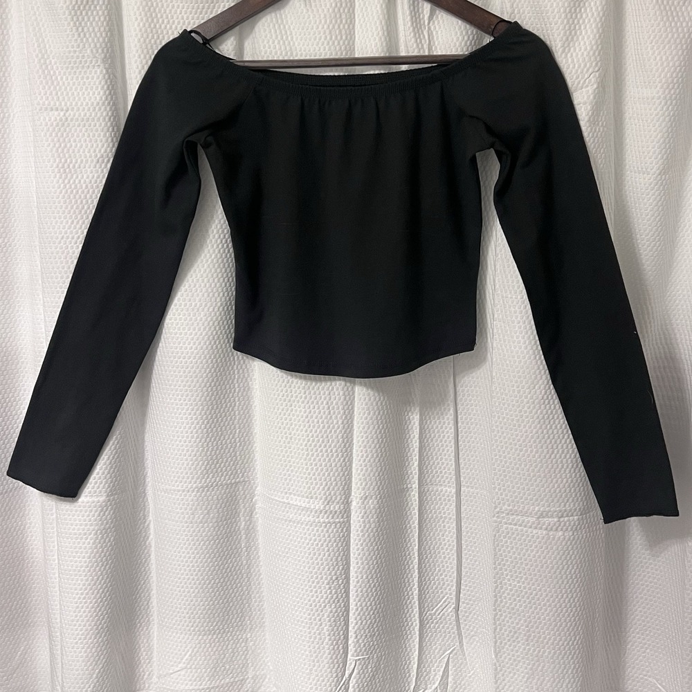 BDG Urban Outfitters Alex Off Shoulder Charcoal Whimsygoth Women's Medium Top EC